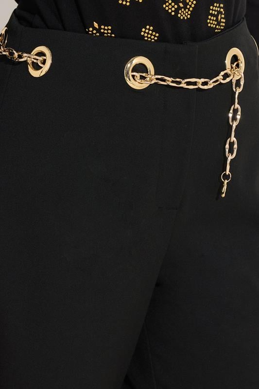 STAR Black Eyelet Chain Waist Trousers | StarByJM 5