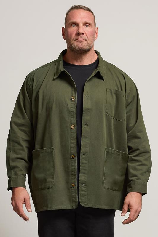 BadRhino Big & Tall Khaki Green Overshirt