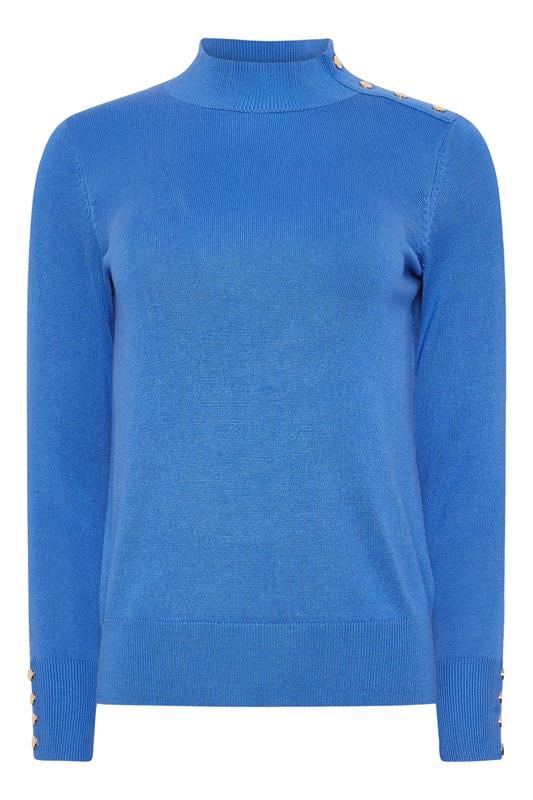 M&Co Petite Blue Button Detail Turtle Neck Jumper | M&Co 6
