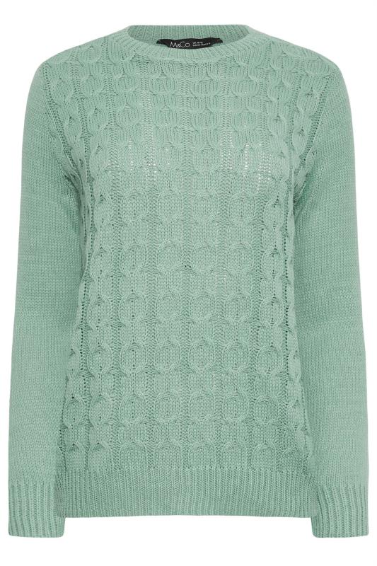 M&Co Green Cable Knit Jumper | M&Co 5