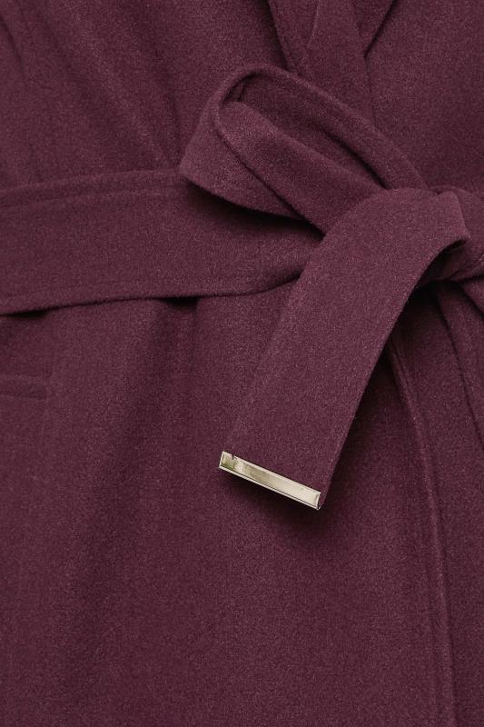 M&Co Wine Red Belted Formal Coat | M&Co 5