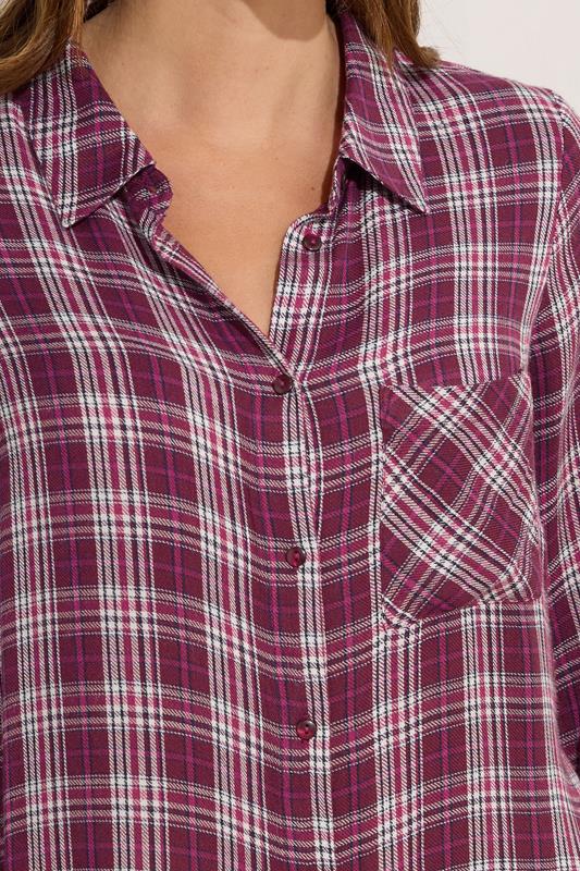M&Co Berry Purple & White Checked Shirt | M&Co 5