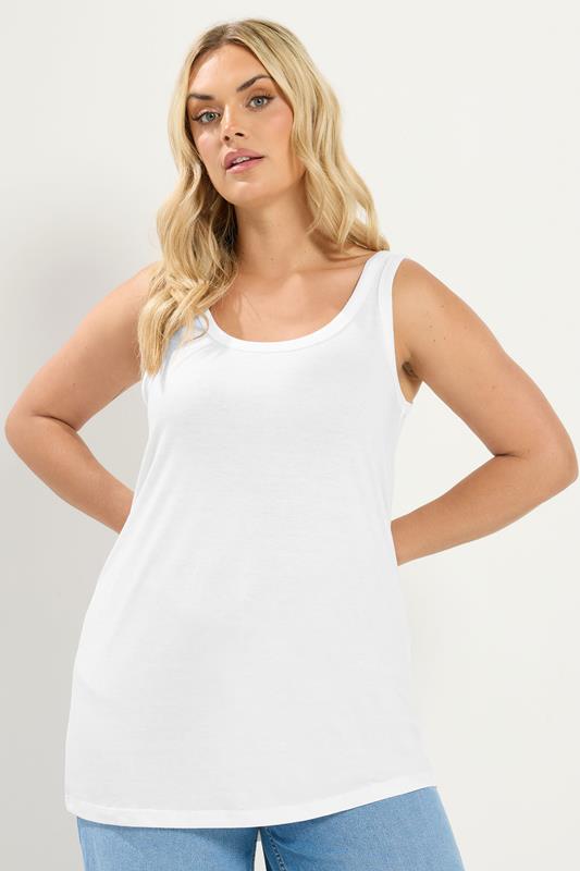 YOURS Curve White Basic Vest Top
