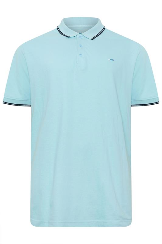 BadRhino Big & Tall 3 Pack Blue & Orange Tipped Polo Shirts | BadRhino 11