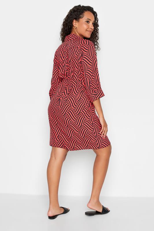 M&Co Red Geometric Print Shirt Dress | M&Co 3