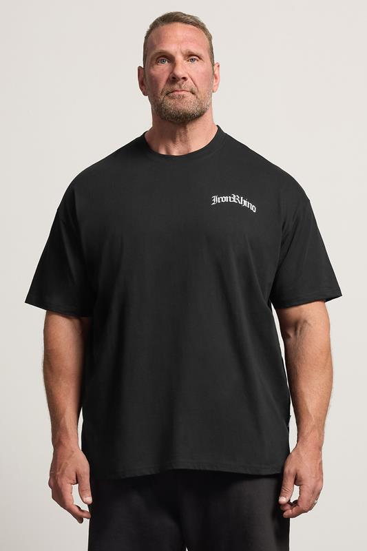 IronRhino Big & Tall Black Old English T-Shirt | BadRhino 1
