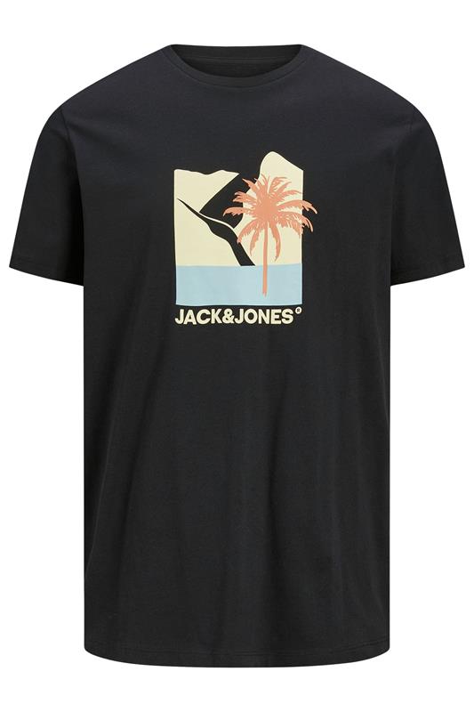 JACK & JONES Big & Tall Black Barbados Graphic T-Shirt | BadRhino 2