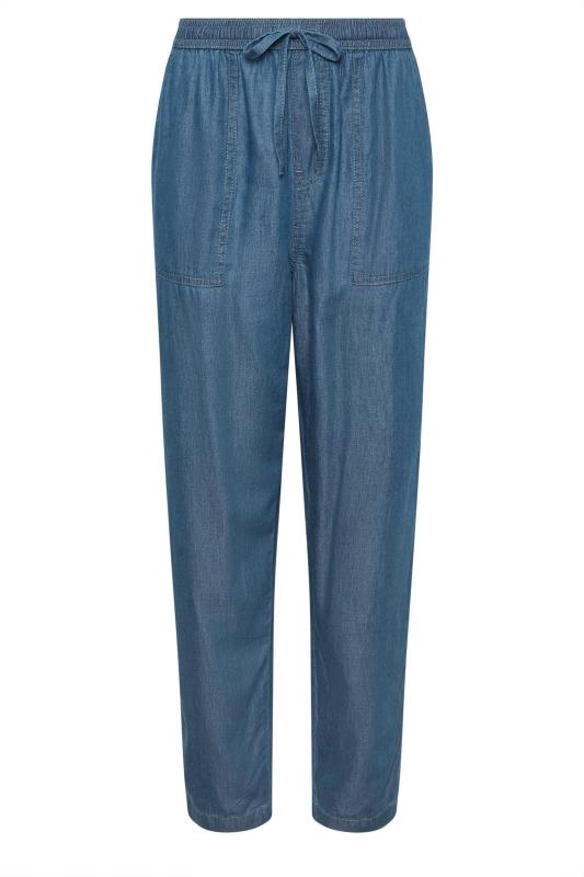 M&Co Blue Dark Wash Tencel Denim Cropped Trousers | M&Co 5