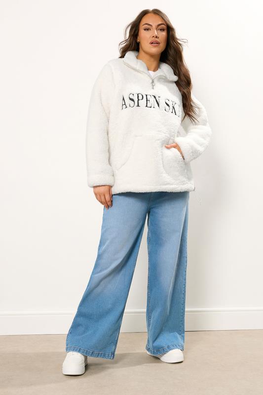 YOURS Plus Size Cream 'Aspen Ski' Teddy Borg Fleece | Yours Clothing 1