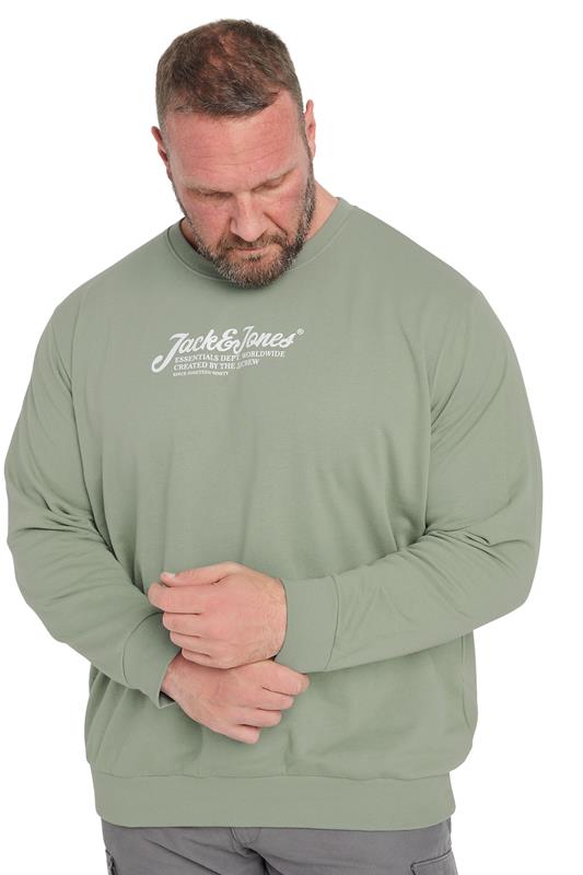 JACK & JONES Big & Tall Light Green Sweatshirt | BadRhino 2