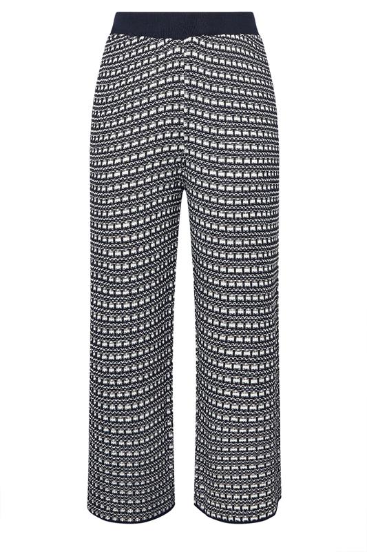 LIMITED COLLECTION Plus Size Navy Blue Boucle Wide Leg Trousers | Yours Clothing 5