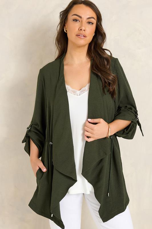 EVANS Curve Olive Green Lightweight Waterfall Jacket
