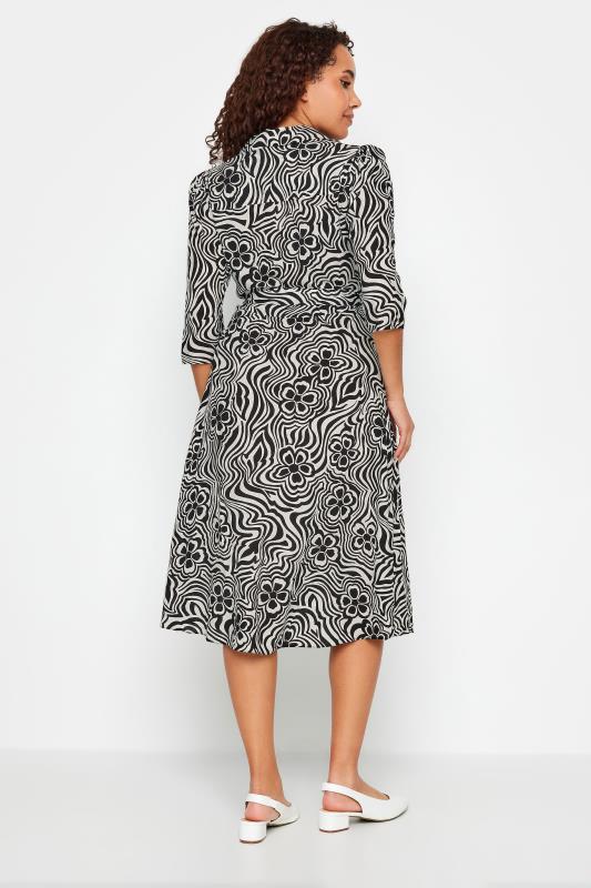 M&Co Black Floral Swirl Print Midi Shirt Dress | M&Co 3