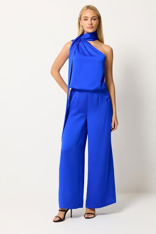 STAR Cobalt Blue Tie Neck Jumpsuit | StarByJM 1