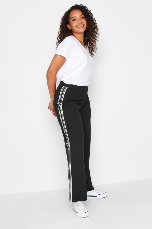 River Island tailored wide leg side stripe trousers in dark red | ASOS