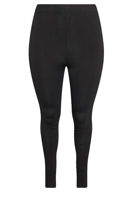YOURS Plus Size Black Diamante Mesh Side Stripe Leggings | Yours Clothing 5
