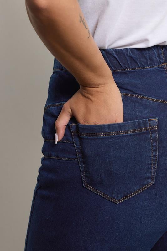 Plus Size Indigo Blue Pull On Bum Shaper LOLA Jeggings | Yours Clothing 4