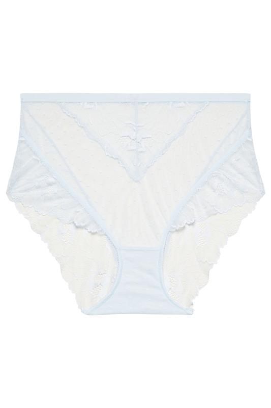 YOURS Plus Size Light Blue Floral Lace Brazilian Briefs | Yours Clothing 5