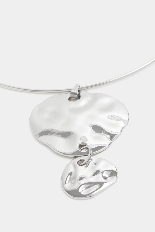 Silver Tone Circle Pendant Collar Necklace | Yours Clothing 2