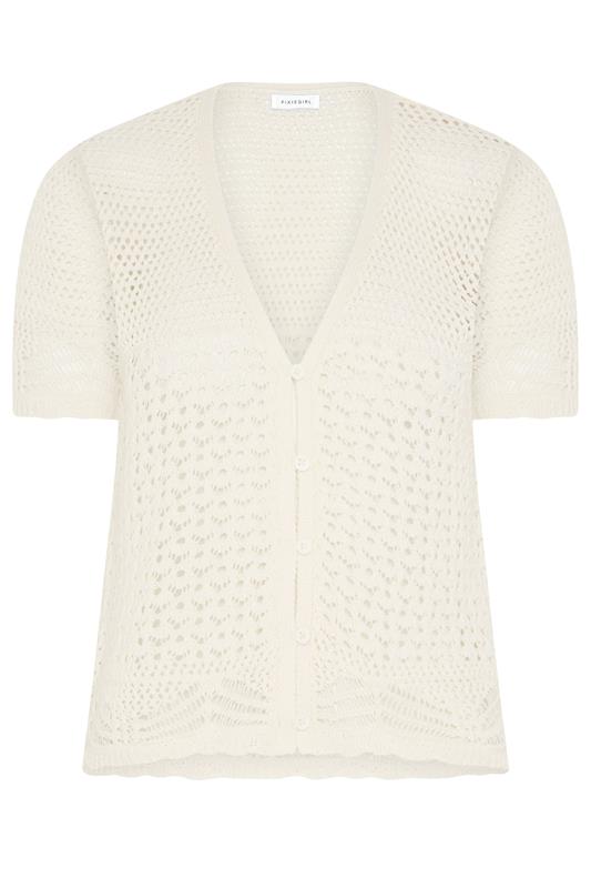 M&Co Petite Ivory White Short Sleeve Crochet Cardigan | M&Co 5