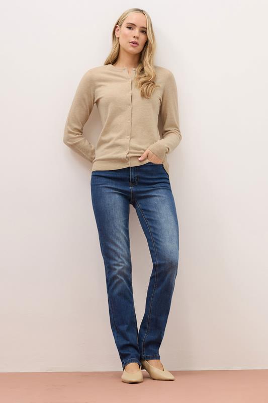 LTS PREMIUM Tall Natural Brown Button Down Cardigan | Long Tall Sally 2