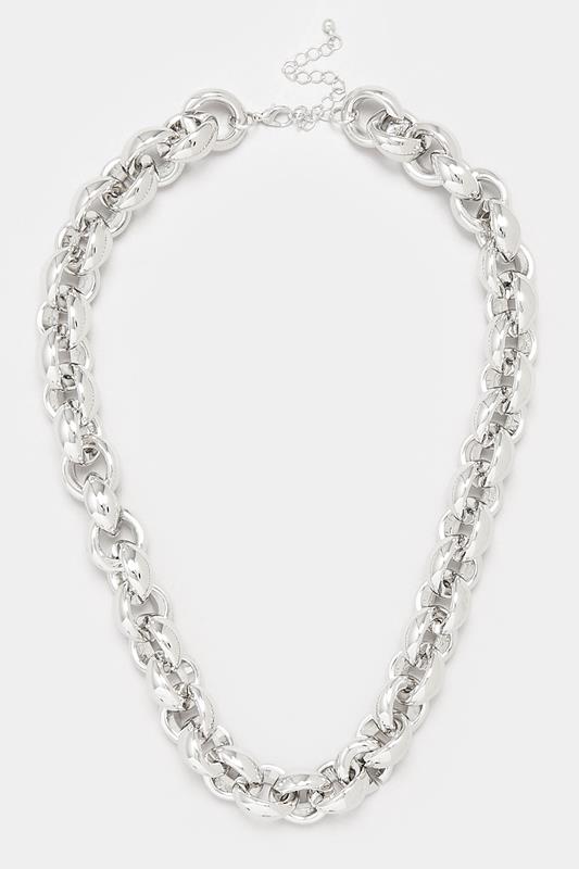 Silver Tone Linked Chain Necklace | Yours Clothing 1
