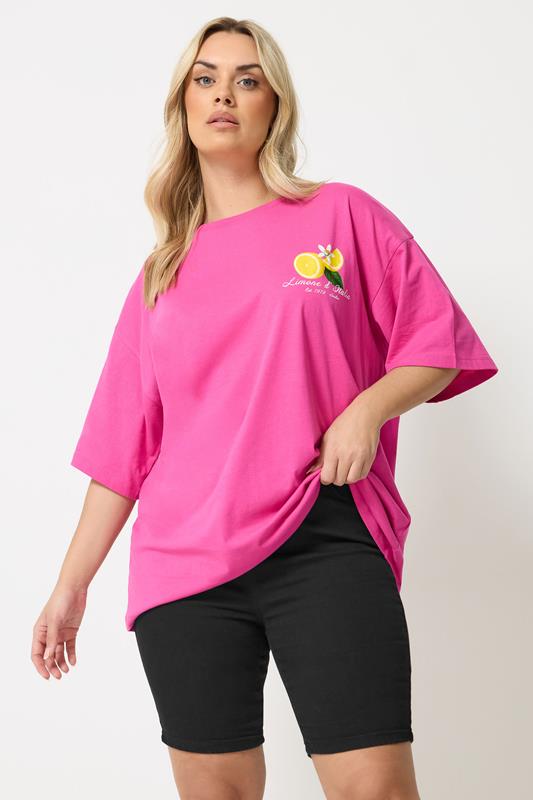 YOURS Plus Size Black Pull On Stretch Denim Cycling Shorts | Yours Clothing 1