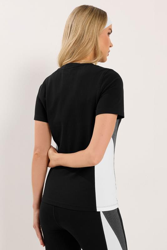 LTS Tall Women's Black Active Colour Block Short Sleeve Top | Long Tall Sally 2