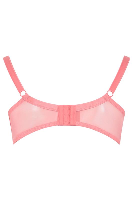 YOURS Plus Size Pink Fishnet Lace Underwired Bra | Yours Clothing 6