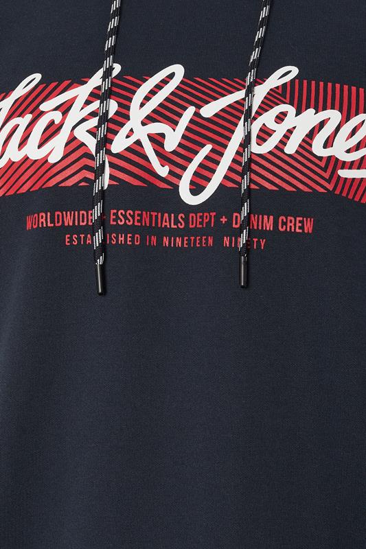 JACK & JONES Big & Tall Navy Blue Hoodie | BadRhino 5