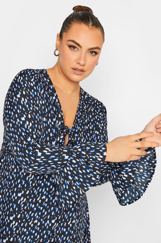 LIMITED COLLECTION Plus Size Curve Blue Dalmatian Print Blouse | Yours Clothing 4