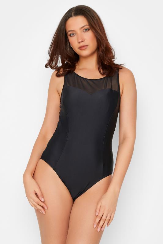 LTS Tall Black Mesh Active Swimsuit | Long Tall Sally  2