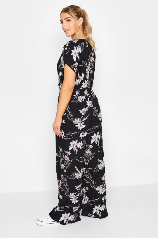 M&Co Black Floral Wrap Jumpsuit | M&Co 3