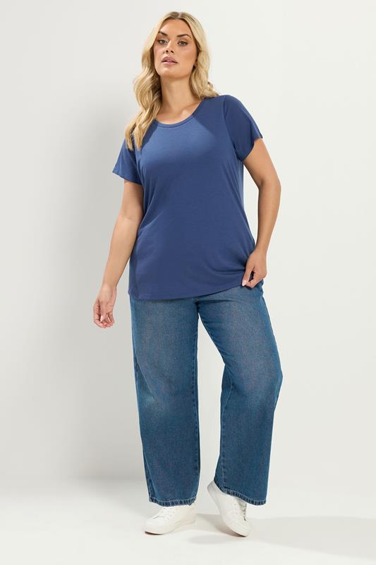 YOURSET 3 PACK Plus Size Purple & Blue Core T-Shirts | Yours Clothing 5