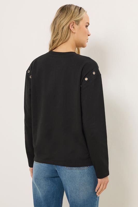 LTS Tall Women's Black Eyelet Detail Sweatshirt | Long Tall Sally 2