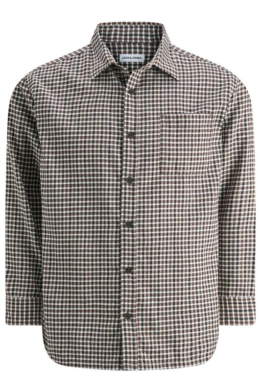 JACK & JONES Big & Tall Navy Blue Mini Check Shirt | BadRhino 2