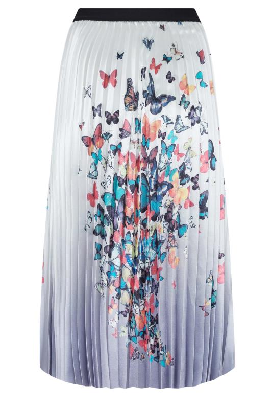 M&Co White Butterfly Print Pleated Midi Skirt | M&Co 5