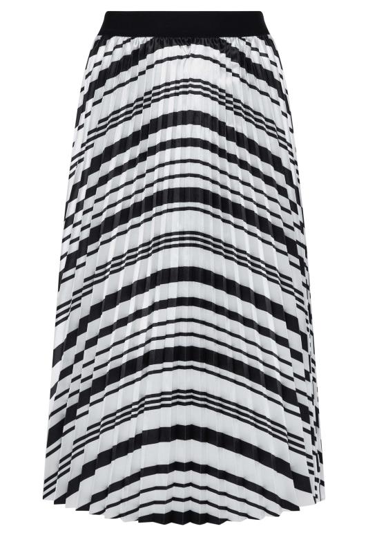 M&Co Black Stripe Print Pleated Midi Skirt | M&Co 4