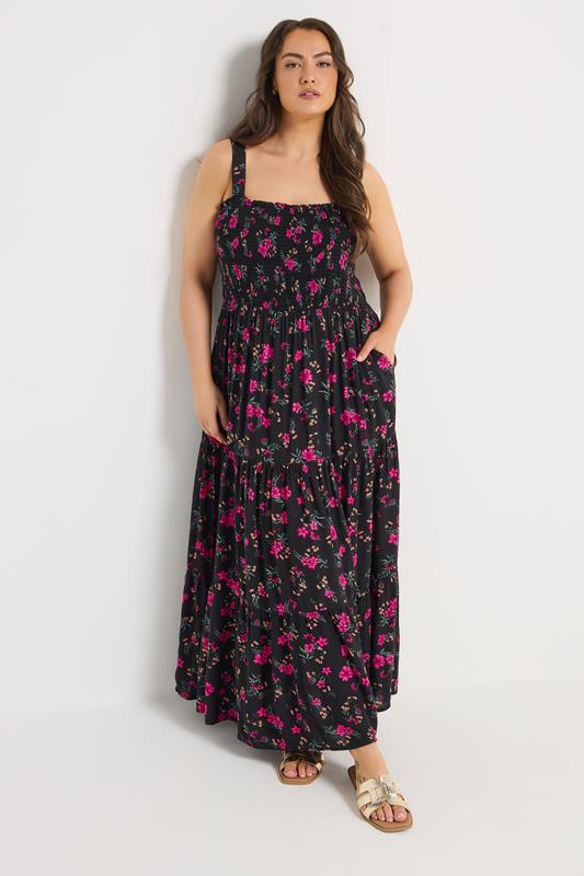 YOURS Curve Black Floral Dress