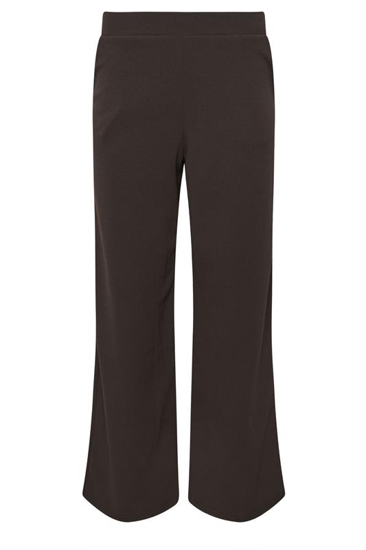 PixieGirl Petite Women's Chocolate Brown Scuba Wide Leg Trousers  5
