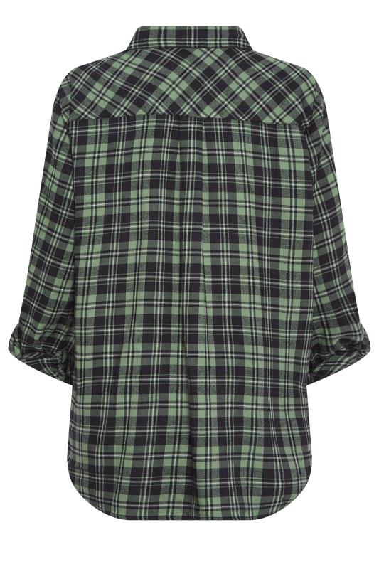 M&Co Green Check Print Cotton Boyfriend Shirt | M&Co 7