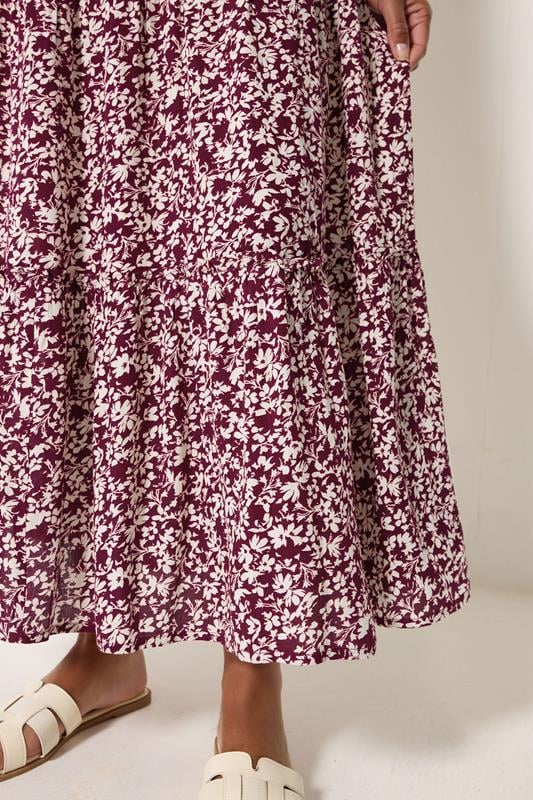M&Co Purple Ditsy Floral Crinkle Maxi Skirt | M&Co 5