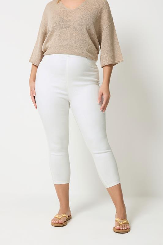 YOURS Curve White Cropped Stretch JENNY Jeggings