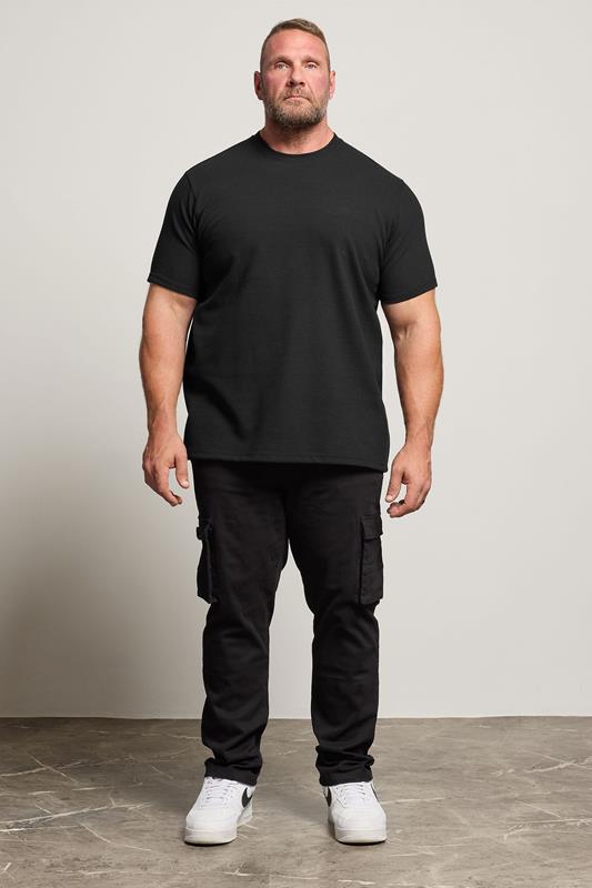 BadRhino Big & Tall Black Ottoman Ribbed T-Shirt | BadRhino 1