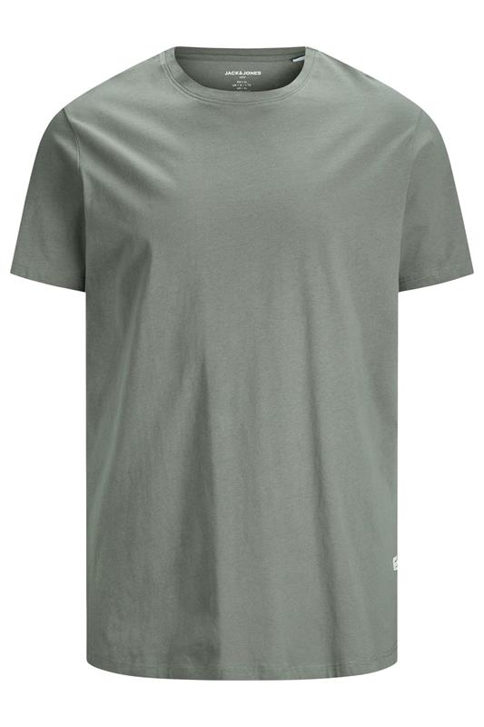 JACK & JONES Big & Tall Sage Grey Jenoa Crew T-Shirt | BadRhino 2