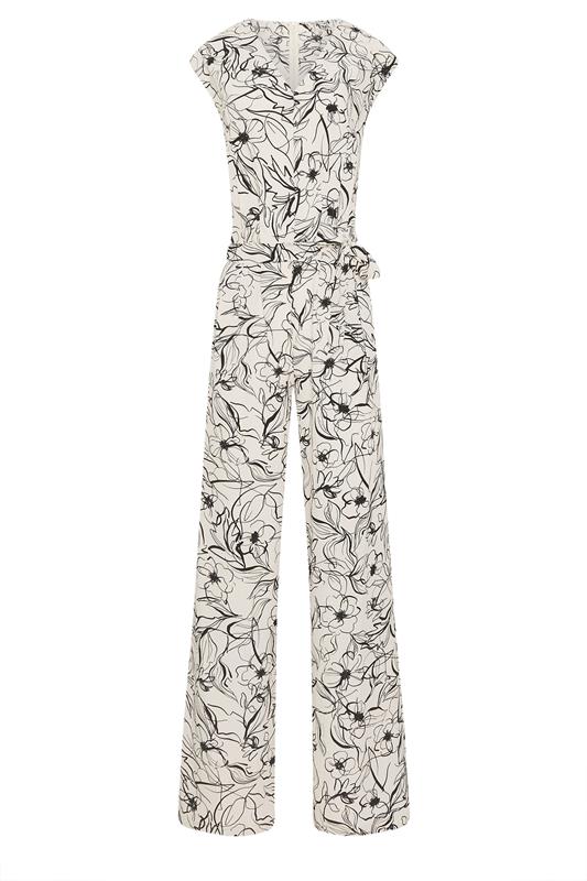 LTS Tall White Abstract Floral Print Jumpsuit | Long Tall Sally 6