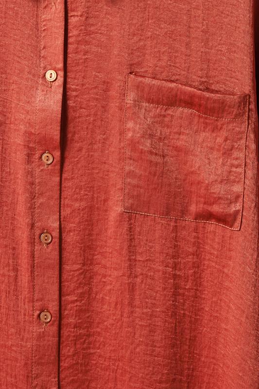 EVANS Plus Size Rust Orange Metallic Button Through Shirt | Evans 6