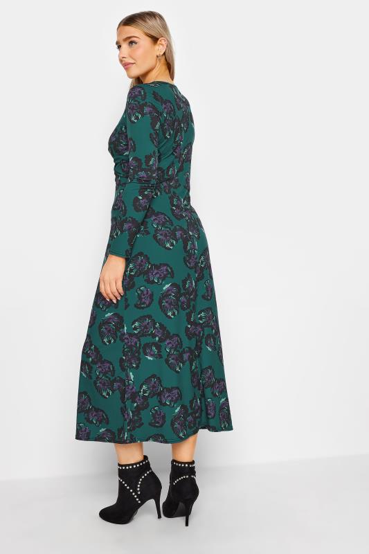 M&Co Dark Green Floral Twist Midaxi Dress | M&Co  4