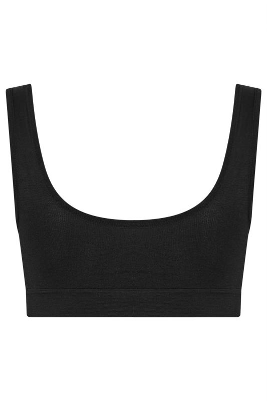 YOURSET 2 PACK Plus Size Black & White Lace Trim Seamless Bralette | Yours Clothing 11