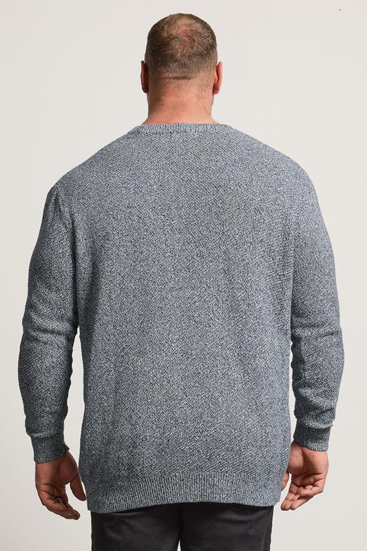 BadRhino Big & Tall Blue Crew Neck Knitted Jumper | BadRhino 2
